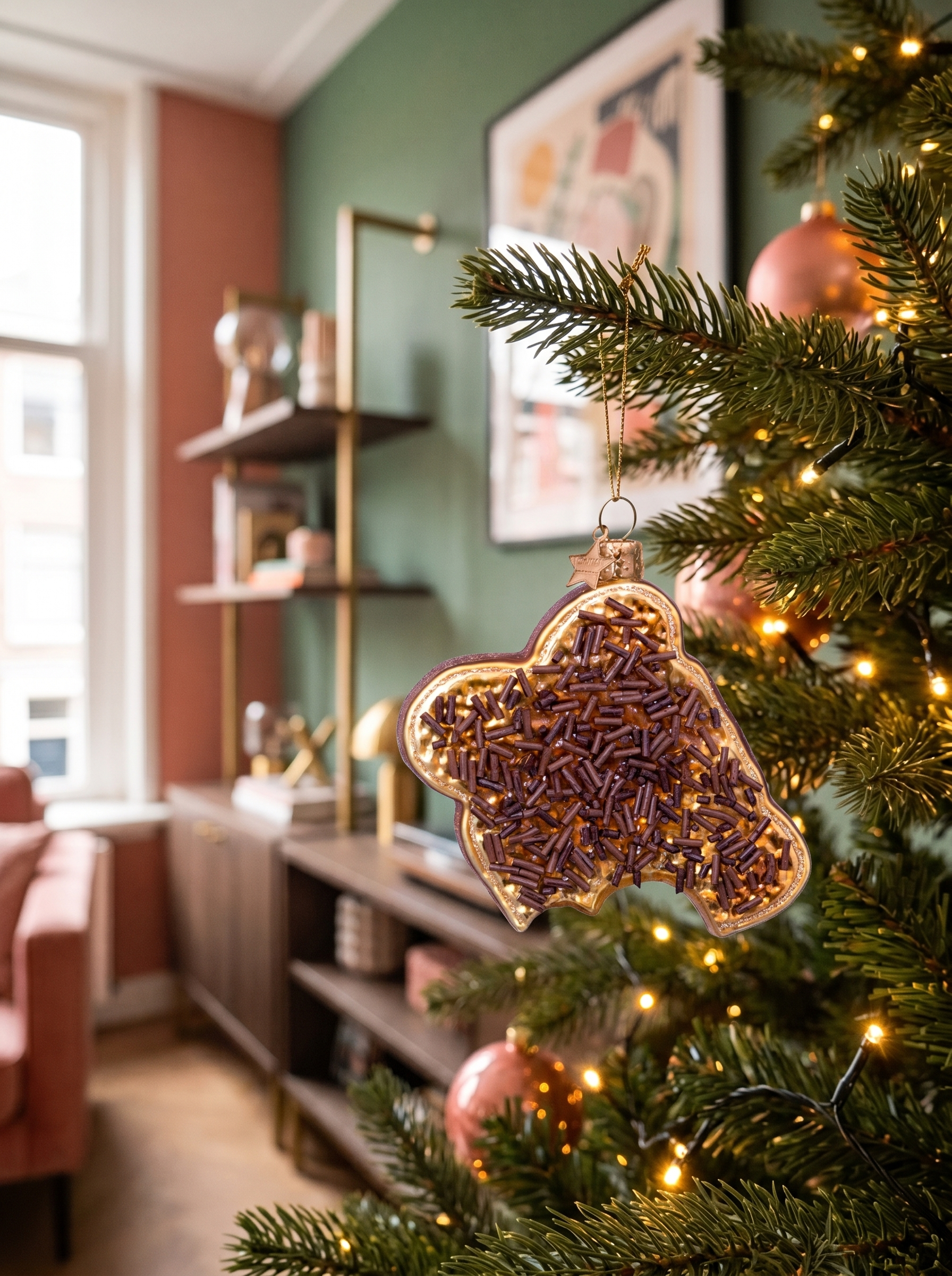 Boterham met hagelslag in de boom Vondels - kerstornament