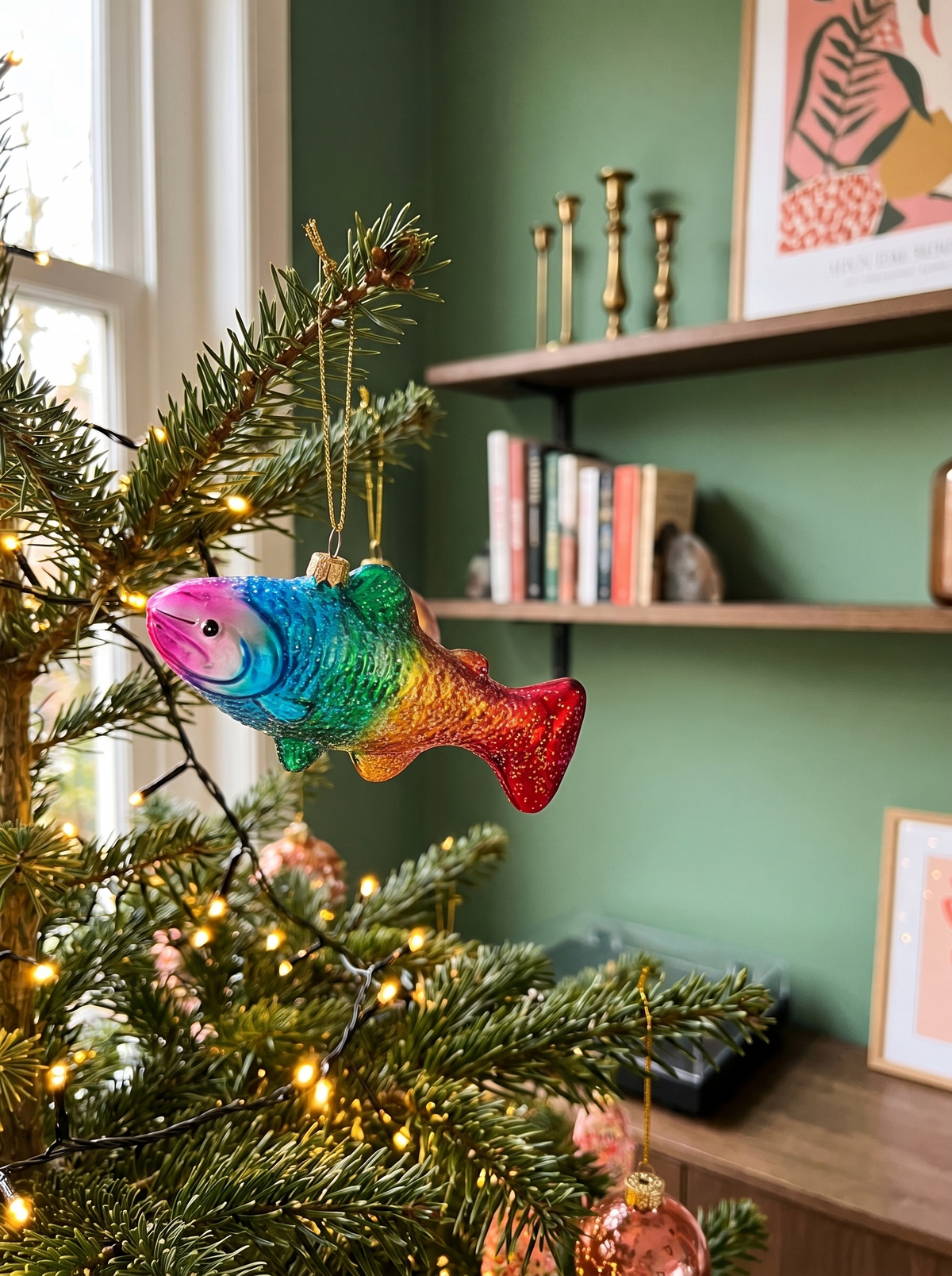 Regenboogforel in de boom Sass & Belle